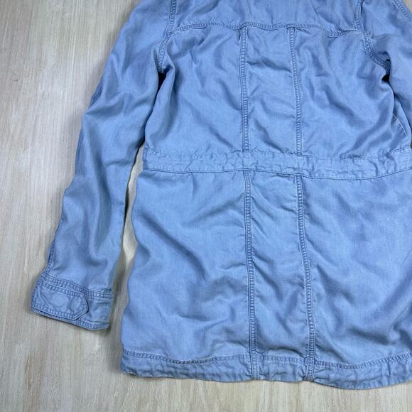 Lorna Jane LJ Black Chambray Denim Casual Outdoor Parka Hooded Jacket Medium - Picture 10 of 16